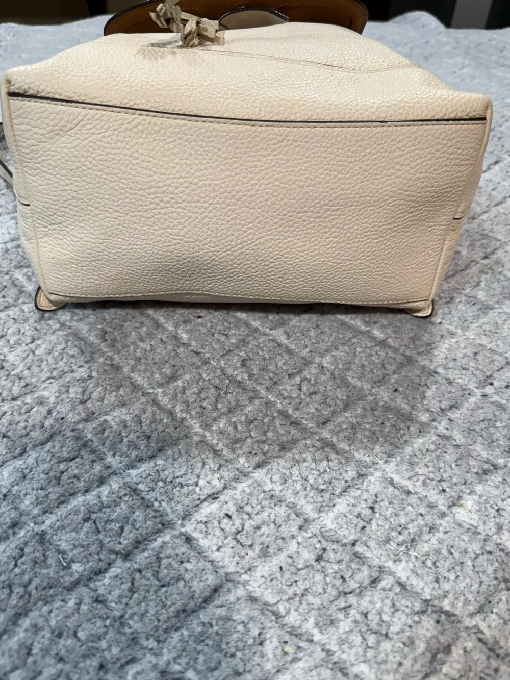 Coach Elle Pebbled Leather Backpack in Chalk